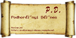 Podhorányi Dénes névjegykártya